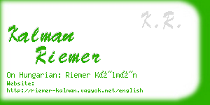 kalman riemer business card